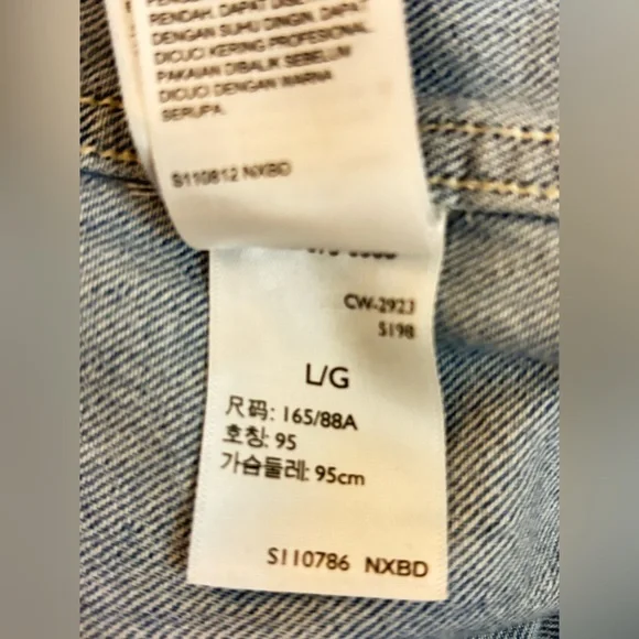 LEVI’S BLUE JEAN LONG SKIRT OVERALLS, size L - Picture 3 of 13